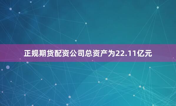 正规期货配资公司总资产为22.11亿元
